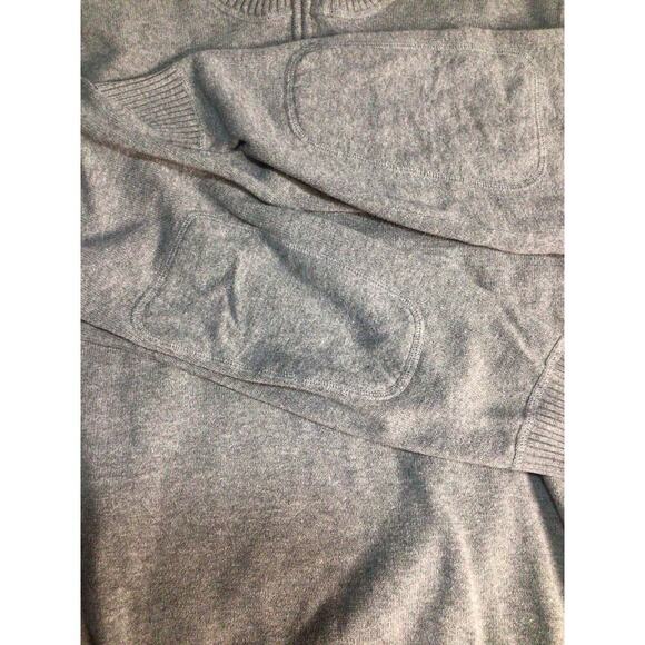 Lands End The Outfitters , Men’s 1/4 Zip Sweater Elbow Patch , Gray, Size Large - Picture 4 of 8